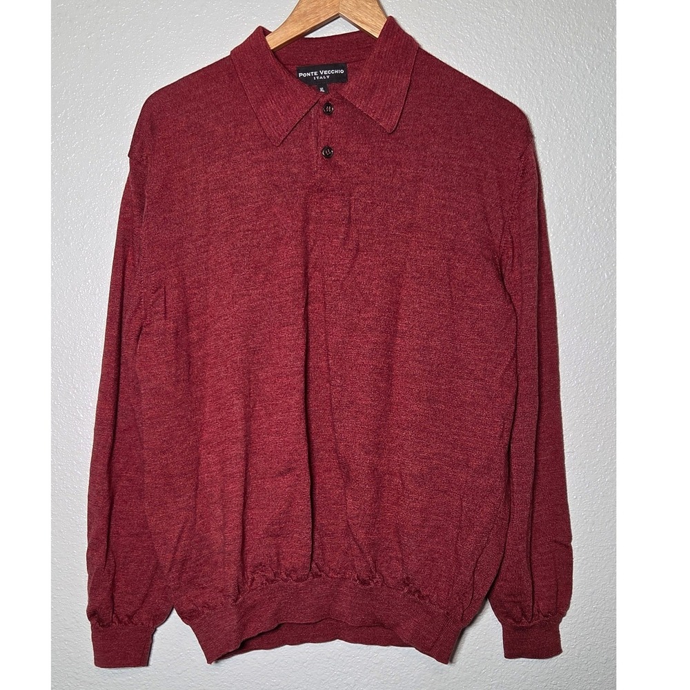 Ponte Vecchio 100% Merino Wool Cardigan Sweater Men's XL Button Made in Italy